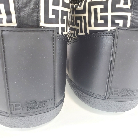 NWT$795 Balmain Monogram Logo Nylon Drawstring Ski Winter Boots Sz 5-7 - Picture 11 of 15